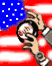 graphic of hands on u s flag background; link for joke-cartoon, Little Things That Worry the President
