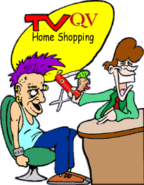 funny cartoon of punk swiss army knife on tv shopping network