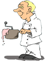 cartoon of chef with pot