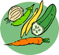 cartoon of vegetables