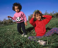 picture of children playing on lawn