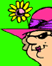 Earth Day Joke/Cartoon link; thumb of gardener wearing hat with flower