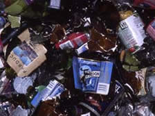 picture of glass bottles for recycling
