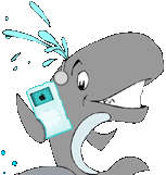 whale with headphones and iPod