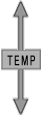 cartoon image of arrow with the word TEMP over it