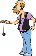 cartoon image of old man with yo-yo