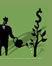 Eco-Economics article link; thumb of graphic image of business man watering a money tree