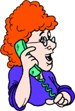 cartoon image of woman on phone