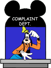 funny cartoon of goofy as complaint department attendant, looking clueless