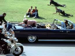 Jackie Kennedy in presidential car immediately after JFK was shot
