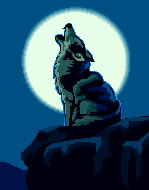 wolf howling at moon