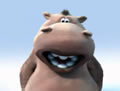 hippo preparing to sing; click to see video on YouTube