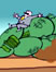 billionaire riding a pile of money