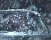 funny winter snow video link; thumb of car in snow