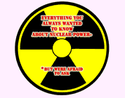 nuclear energy myths/facts video link; thumb of yellow and black radiation warning sign