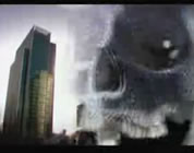 collage of skyscraper and evil-looking skull; click to go to video page at external site; opens in new window