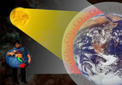  image of earthman and greenhouse gas graphic; click to go to music video page; opens in new window