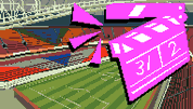 graphic of directors 'cut' board superimposed over a football stadium; click to go to first video page; opens in new window