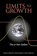 book cover for Limits to Growth: The 30-Year Update, by Donella H. Meadows, Jorgen Randers, Dennis L. Meadows, 6/1/2004; click to view on Amazon dot com